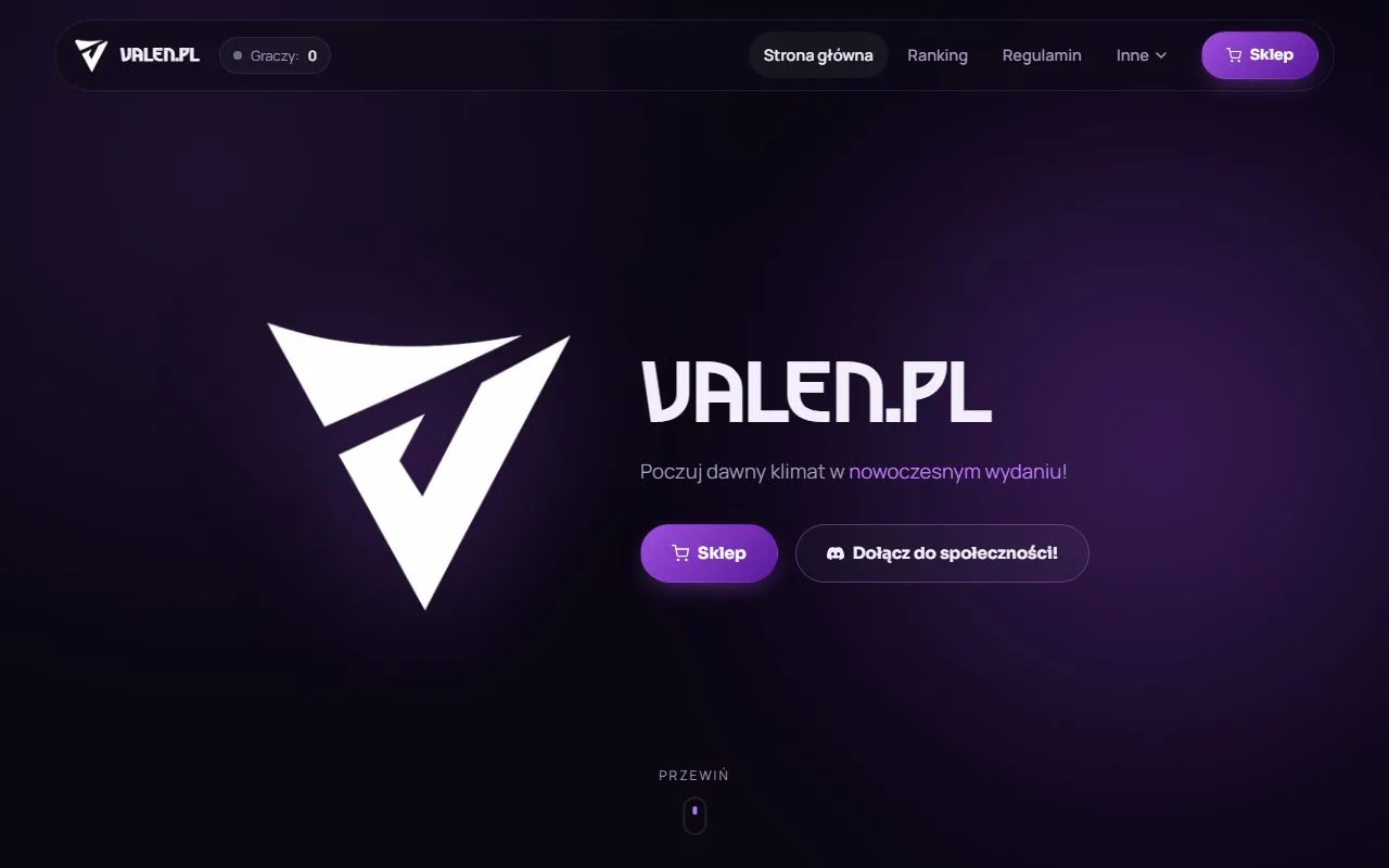 Strona główna serwera Minecraft Valen.pl